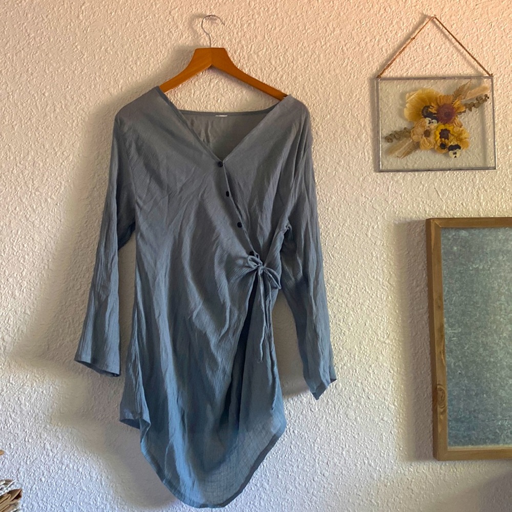 Steele Gray button up wrap top